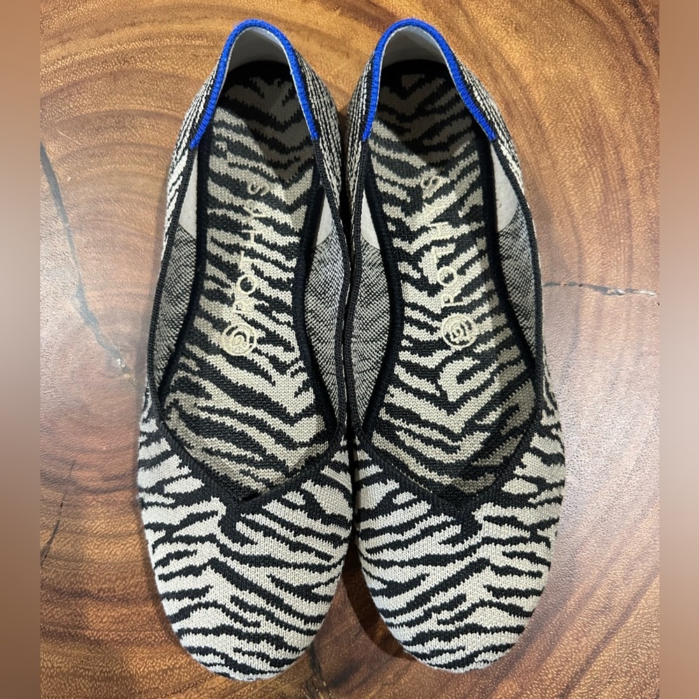 Rothy’s Retired Zebra Print Round Toe Ballet Flats